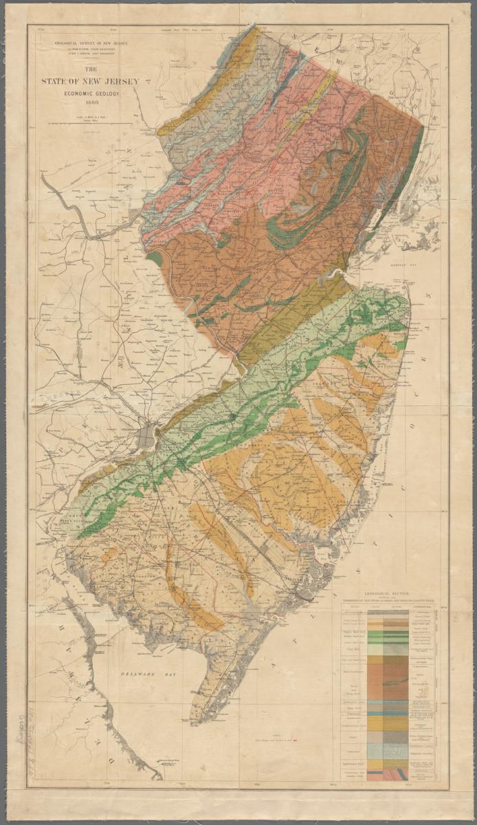 The state of New Jersey: economic geology, 1880. NYPL Digital Collections Image ID 57100090.