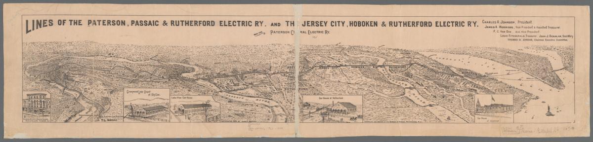 Lines of the Paterson, Passaic, & Rutherford Electric R'y and the Jersey City, Hoboken & Rutherford Electric R'y, and the Paterson Central Electric Ry., 1894. NYPL Digital Collections Image ID 57206128.